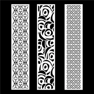 Laser cut cnc panel design for metal, wooden room divider. Stock Illustration