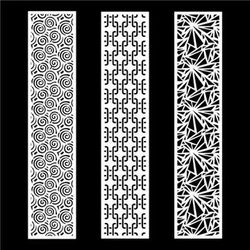 Laser cut cnc panel design for metal, wooden room divider. Stock Illustration
