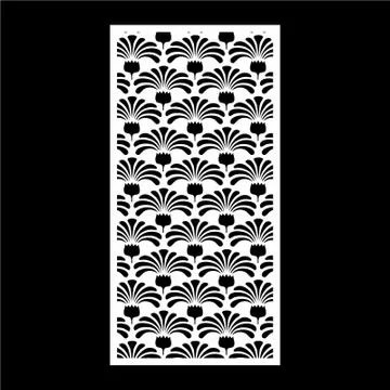 Laser cut cnc panel design for metal, wooden room divider. Illustrazione stock