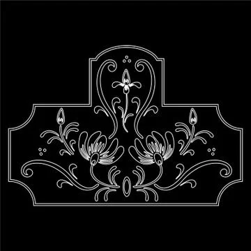 Laser cut cnc panel design for metal, wooden room divider. Stock Illustration