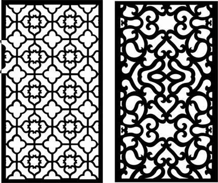 Laser cut cnc panel design for metal, wooden room divider. Stock Illustration