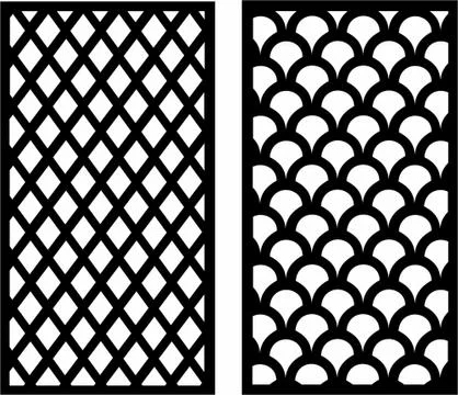 Laser cut cnc panel design for metal, wooden room divider. Stock Illustration