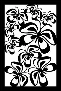 Laser cut cnc panel design for metal, wooden room divider. Illustrazione stock