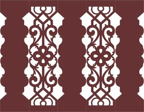 Laser cut cnc panel design for metal, wooden room divider. イラスト素材