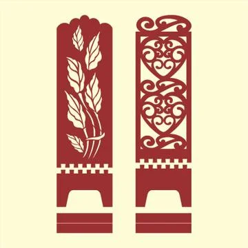 Laser cut cnc panel design for metal, wooden room divider. Stock Illustration