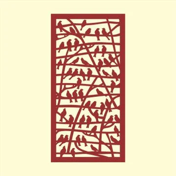 Laser cut cnc panel design for metal, wooden room divider. Stock Illustration