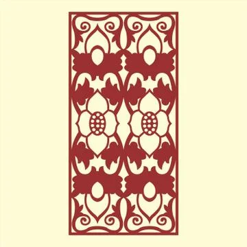 Laser cut cnc panel design for metal, wooden room divider. Stock Illustration