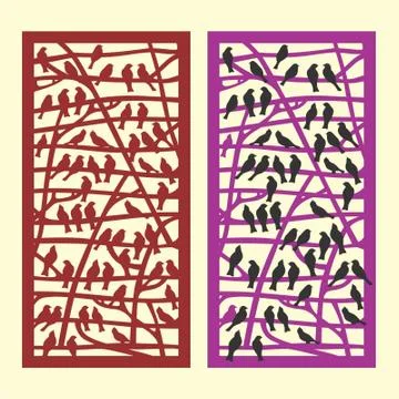 Laser cut cnc panel design for metal, wooden room divider. Stock Illustration