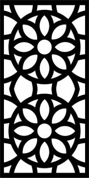 Laser cut cnc panel design for metal, wooden room divider. Stock Illustration