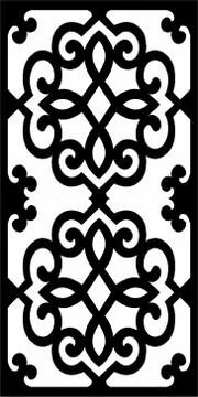 Laser cut cnc panel design for metal, wooden room divider. Illustrazione stock