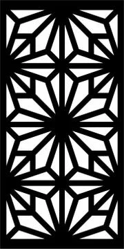 Laser cut cnc panel design for metal, wooden room divider. Illustrazione stock