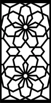 Laser cut cnc panel design for metal, wooden room divider. Stock Illustration