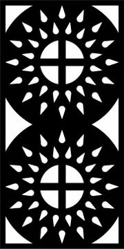 Laser cut cnc panel design for metal, wooden room divider. Stock Illustration