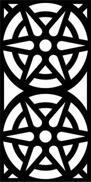 Laser cut cnc panel design for metal, wooden room divider. Stock Illustration