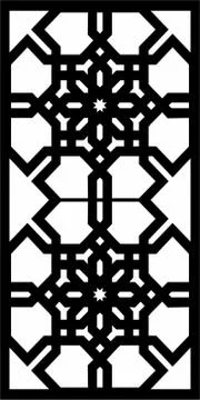 Laser cut cnc panel design for metal, wooden room divider. Stock Illustration