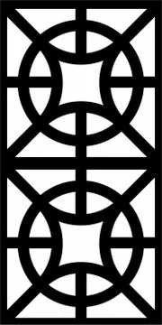 Laser cut cnc panel design for metal, wooden room divider. Stock Illustration