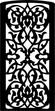 Laser cut cnc panel design for metal, wooden room divider. Stock Illustration