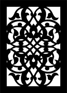 Laser cut cnc panel design for metal, wooden room divider. Stock Illustration