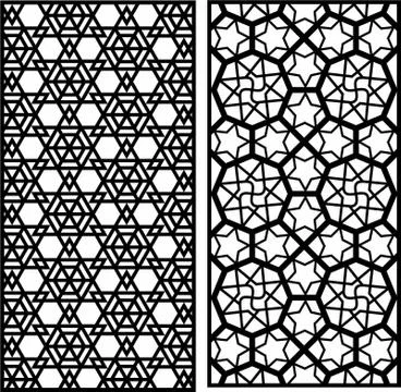 Laser cut cnc panel design for metal, wooden room divider. イラスト素材