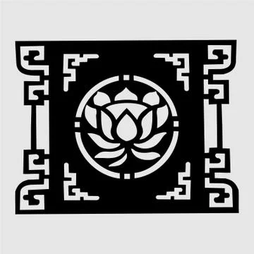 Laser cut cnc panel design for metal, wooden room divider. Stock Illustration