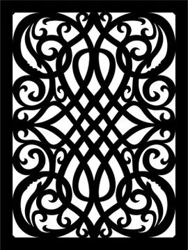Laser cut cnc panel design for metal, wooden room divider. イラスト素材