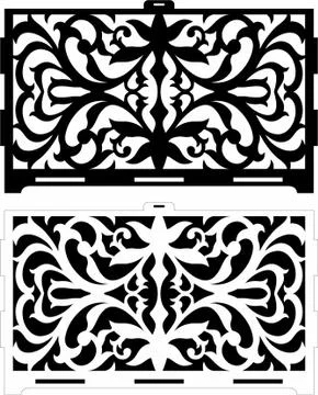 Laser cut cnc panel design for metal, wooden room divider. Stock Illustration