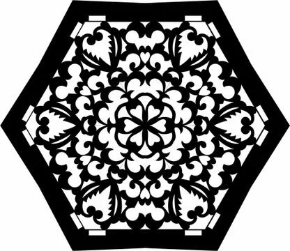 Laser cut cnc panel design for metal, wooden room divider. イラスト素材