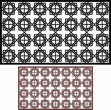 Laser cut cnc panel design for metal, wooden room divider. Stock Illustration