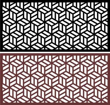 Laser cut cnc panel design for metal, wooden room divider. Stock Illustration