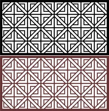 Laser cut cnc panel design for metal, wooden room divider. Stock Illustration