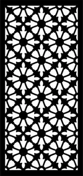 Laser cut cnc panel design for metal, wooden room divider. Stock Illustration