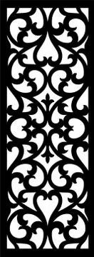 Laser cut cnc panel design for metal, wooden room divider. Stock Illustration