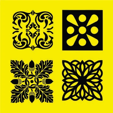 Laser cut cnc panel design for metal, wooden room divider. Stock Illustration