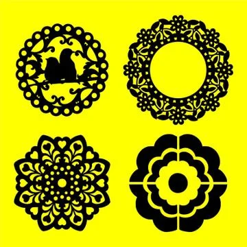 Laser cut cnc panel design for metal, wooden room divider. Stock Illustration