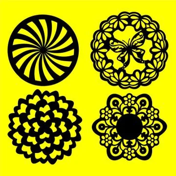 Laser cut cnc panel design for metal, wooden room divider. Stock Illustration