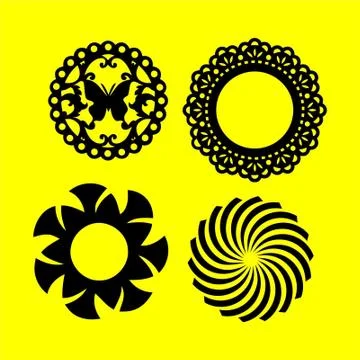 Laser cut cnc panel design for metal, wooden room divider. Illustrazione stock