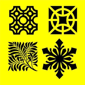 Laser cut cnc panel design for metal, wooden room divider. Stock Illustration