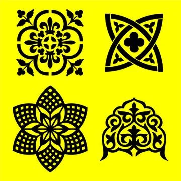 Laser cut cnc panel design for metal, wooden room divider. Stock Illustration