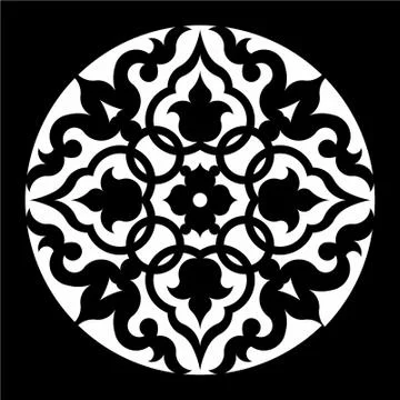 Laser cut cnc panel design for metal, wooden room divider. Stock Illustration