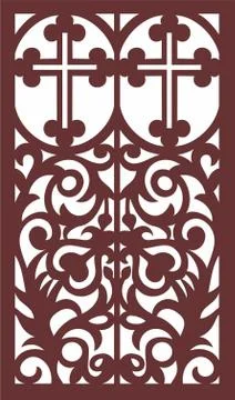 Laser cut cnc panel design for metal, wooden room divider. Stock Illustration