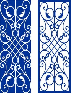 Laser cut cnc panel design for metal, wooden room divider. Stock Illustration