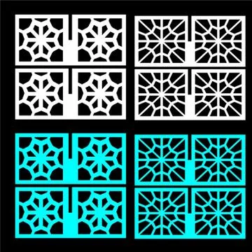 Laser cut cnc panel design for metal, wooden room divider. Stock Illustration