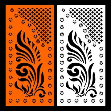 Laser cut cnc panel design for metal, wooden room divider. Stock Illustration