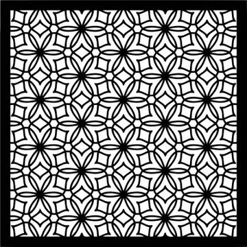 Laser cut cnc panel design for metal, wooden room divider. Stock Illustration