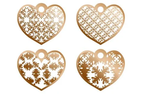 Laser cut. Decorative heart for cutting. Ratio 2:3. Vector illustration of a Stock Illustration