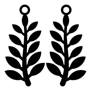 Laser cut earrings silhouette Stock Illustration