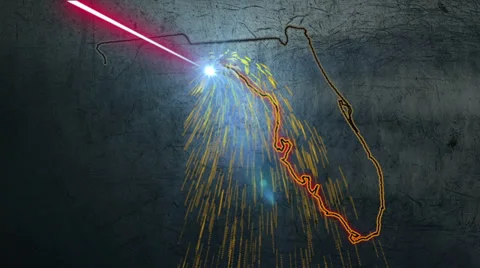 Laser Cut Florida Stock Footage 37655310