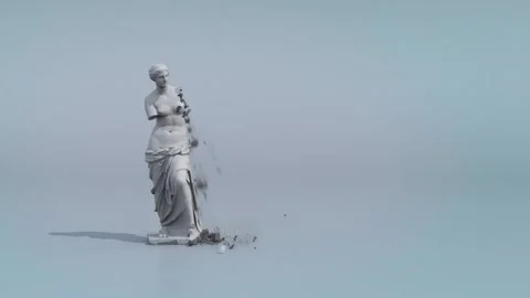 Laser cut off the hands of Venus de Milo Stock Footage 292230315