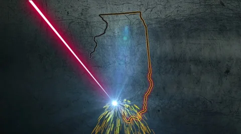 Laser Cut Illinois Stock Footage 37655359
