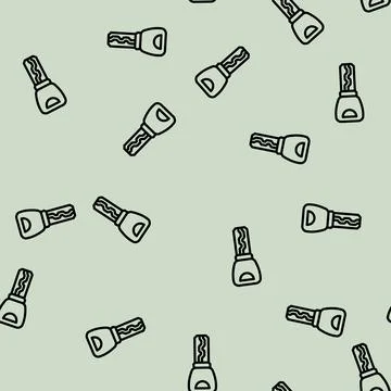 Laser cut key line vector seamless pattern Stock Illustration